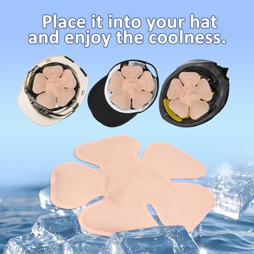 Image of Head Gel Ice Pack for Helmets,Head Gel Ice Pack, Helmet Ice Packs, Used for Catcher Helmets,Relieve Summer Heat and Keep Cool, Reusable Cooling Insert for Outdoor Sports, Riding (2PCS) (Pink)