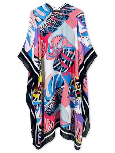 Image of Spicy Sandia Kimonos for Women Floral Beach Cover Up Loose Swimsuit Bathing Suit Coverup Cardigan for Summer Swimwear