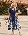 Zeagoo Kleid Damen Sommer Elegant Kurzarm Lang Sommerkleid A Linie Blumenkleid Strandkleid Fließend Midikleid
