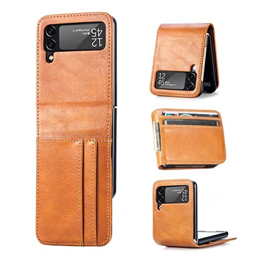 Caso do flip do telefone móvel Casos de telefone celular flip para Samsung Galaxy Z Flip 3 5G Case, Galaxy Z Flip 3 Carteira de caso com slots de cartão, Pu Couro + duro. PC Tampa de caso de telefone