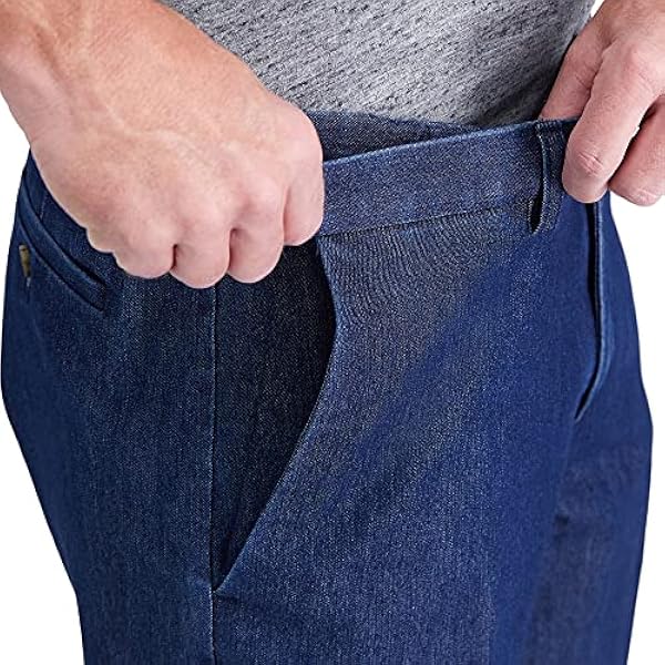 Haggar - Pantaloni da uomo elasticizzati in denim espandibile, vestibilità classica