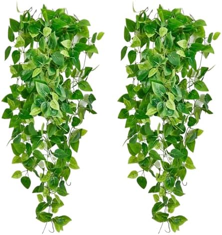 Fake Hanging Plants Vines(2pcs)for Room Decor, Artificial Ivy Greenery Garlands for Home Bedroom Living Aesthetic Kitchen Office Wall Patio Bookshelf,Indoor,Outdoor Farmhouse Decorations(No flowerpot) Fake Hanging Plants Vines(2pcs)for Room Decor, Artificial Ivy Greenery Garlands for Home Bedroom Living Aesthetic Kitchen Office Wall Patio Bookshelf,Indoor,Outdoor Farmhouse Decorations(No flowerpot)