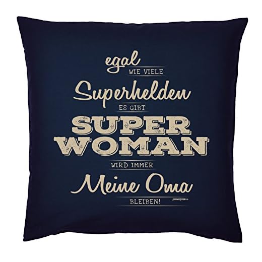 Art & Detail Shirt kuddar: OMA Mom mors dag – oavsett hur många superhjältar SUPER Woman My OMA – som present
