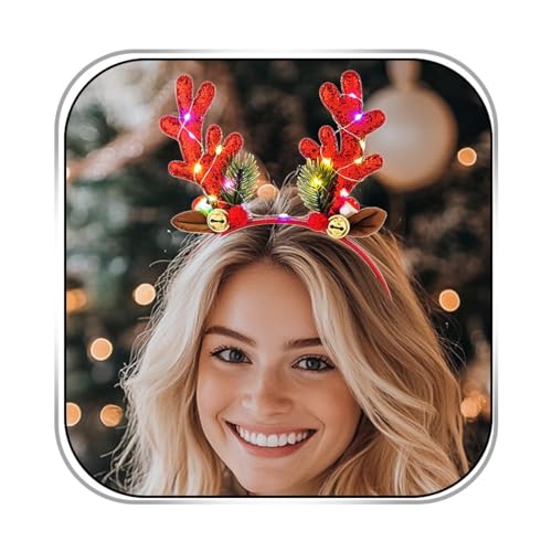 Reindeer Antlers Headband Christmas Headbands for Women Gold Dees Ears Costume Hair Accessories image 4