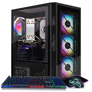 STGAubron-Gaming PC Computer Desktop-RX 550 4GB-Intel i7 Xeon E5 2.8GHz-16GB RAM-512GB SSD WiFi BT-5.0,W10H64, RGB Fanx4, RGB Keyboard & Mouse & Mouse Pad-Gaming Computer Tower-for Gamer,Streaming