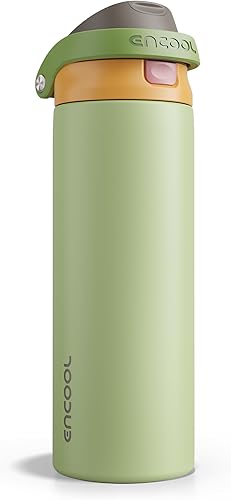 Miniatura 31 de ENCOOL - Botella aislante para agua, acero inoxidable con pajilla, mantiene el frío, tapa abatible de un solo toque, sin Bisfenol A, a prueba de