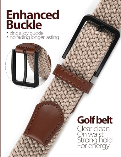Stretch Elastic Braided Woven Golf Belt 1 3/8 Inch Wide for Men and Women2
