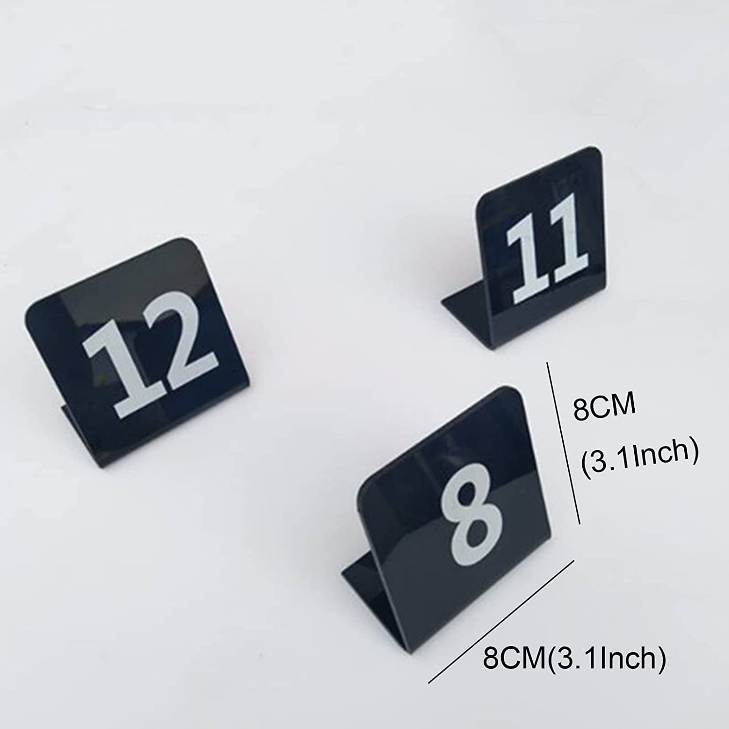Juego De Números De Mesa Acrílicos Del 1 Al 50/100, Tarjetas Con Números De Mesa, Fáciles De Limpiar Y Colocar, Para Bodas, Hoteles, Restaurantes, Cafeterías, Bares, Letr,1 to 50-8*8Cm(3*3Inch)