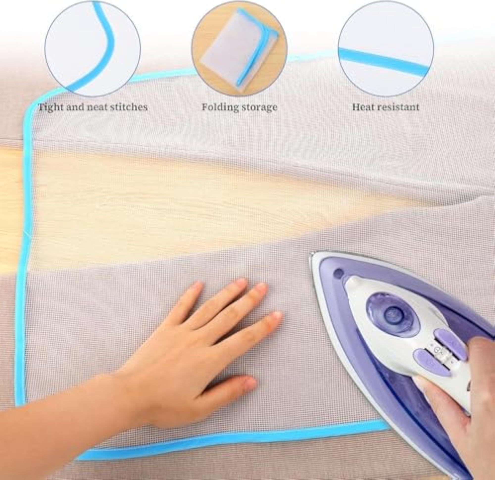 Protective Ironing Mesh with Ironing Rest Pad