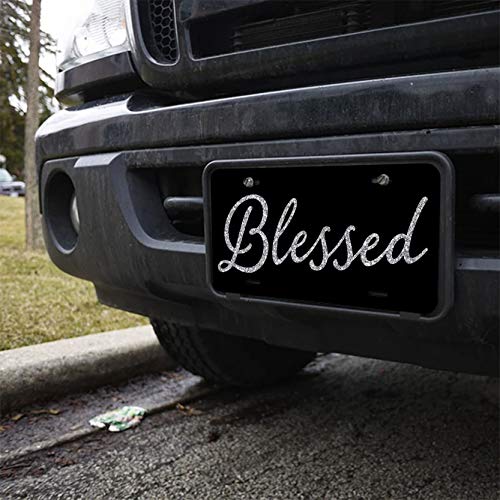 image for Amcove Blessed Car Tag Glitter Like - Front License Plate Vanity Tag, 