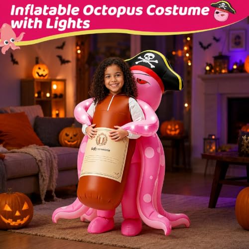 Inflatable Octopus Costume for Kids, Light Up Pirate Halloween Costume - image 5
