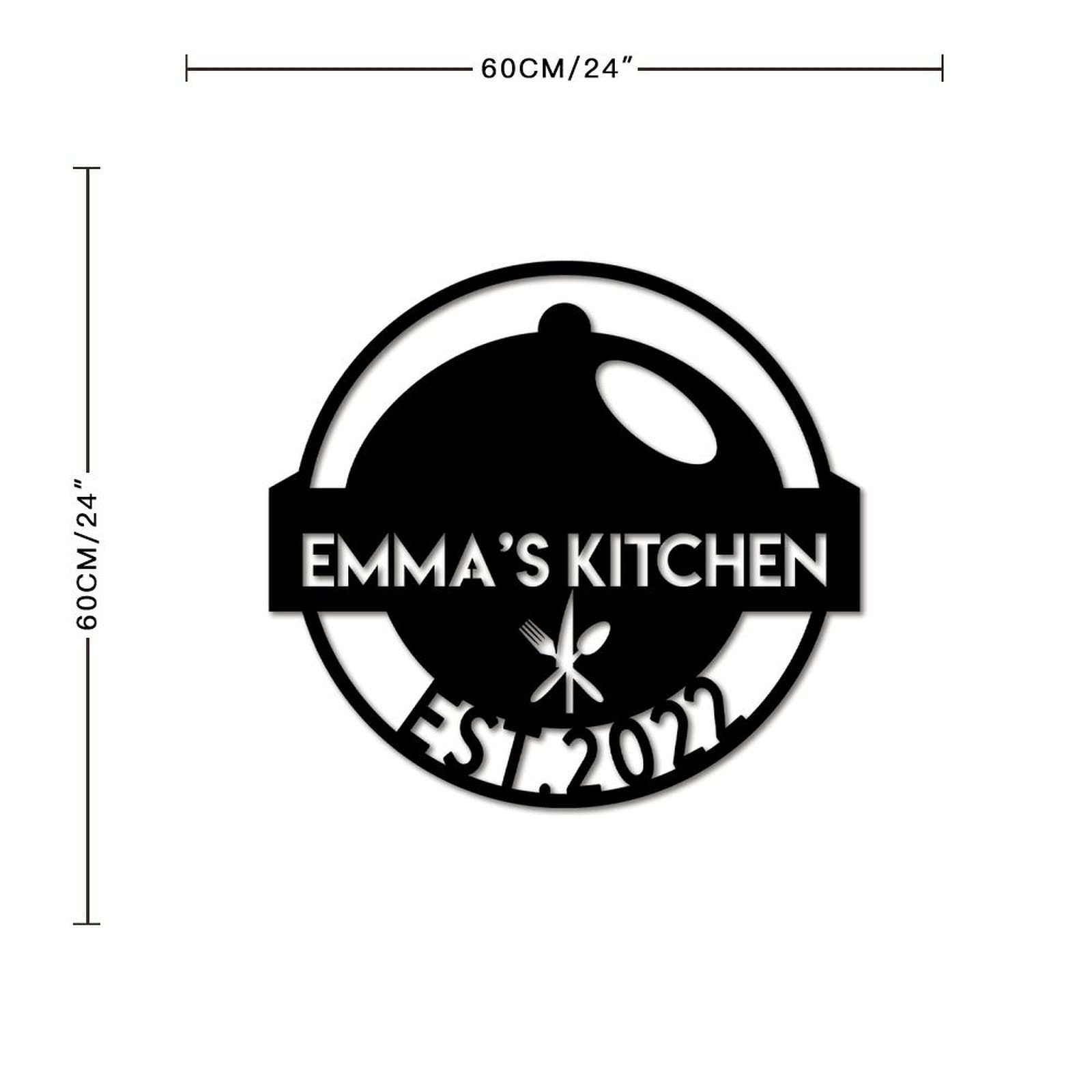 Letrero de metal personalizado para cocina, letrero de nombre personalizado para cocina, letrero de apellido, decoración del hogar, regalo para amantes de la cocina, regalo de cocina para mamá, regalo