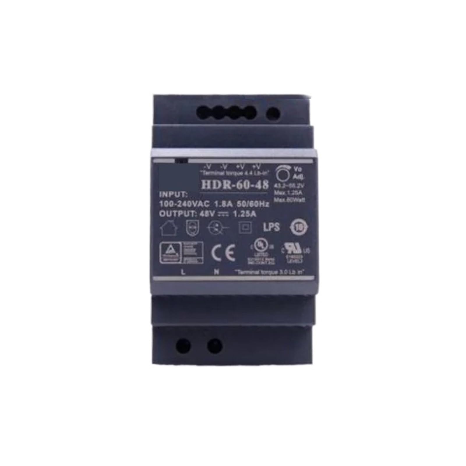 YMUGUEGH HDR-60-48 DC 48V 1.25A 60W Step Shape Rail Power Supply