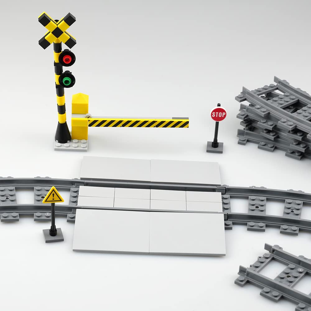 40 Pièces Rails de Blocs de Construction de la Ville, Accessoires d'Extension City Train, Rails de Ville pour Cadeau Enfants