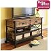 Rustic Country Antiqued Black/pine Panel Tv Stand for Tvs up to 52"