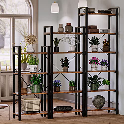 Ironck Bookshelf 6-Tier Ladder Shelf 110Lbs/Shelf Vintage Industrial Style Bookcase For Home Decor, Office Decor #TOP6