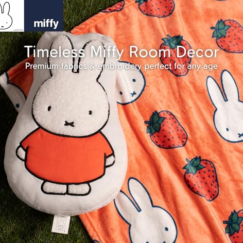 Image of Miffy Bedding Plush Pillow - Soft Plush Throw Pillow for Bedroom Office Decor & Gifts, 14 inch Tall, (100% Officially Licensed Product) by Franco Collectibles