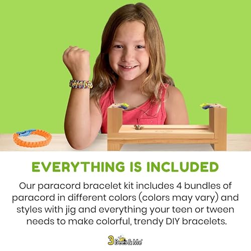 3 Bees & Me 761780307351 Paracord Bracelet Kit For Boys And Girls | Complete Diy Paracord Bracelet Maker Kit With Paracord Jig Loom And Paracords | Friendship Bracelets Kit For Kids thumb #5