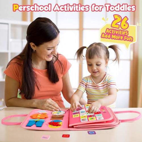 image for Winblo Toddler Busy Board - Montessori Toys for Toddler Girl Birthday 