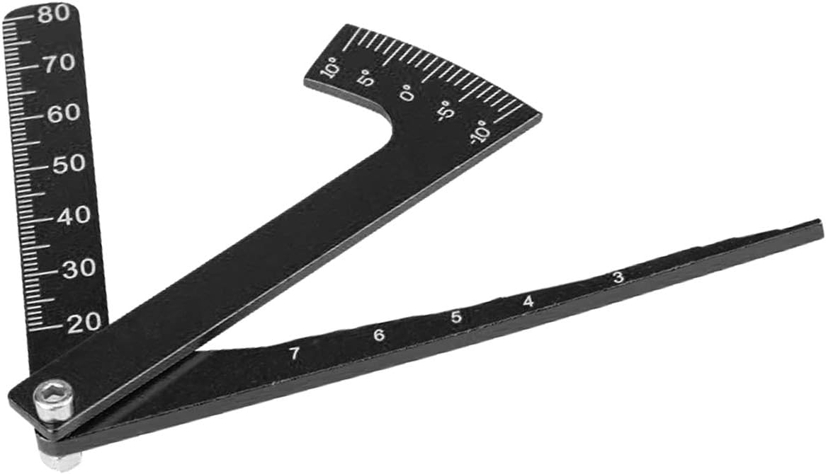 Metal 3 in 1 RC Scale Adjustable Measurement Wheel Height Rim Camber Gauge Angle Ruler Tool for 1/8 1/10 RC Car Truck Tire,Black…