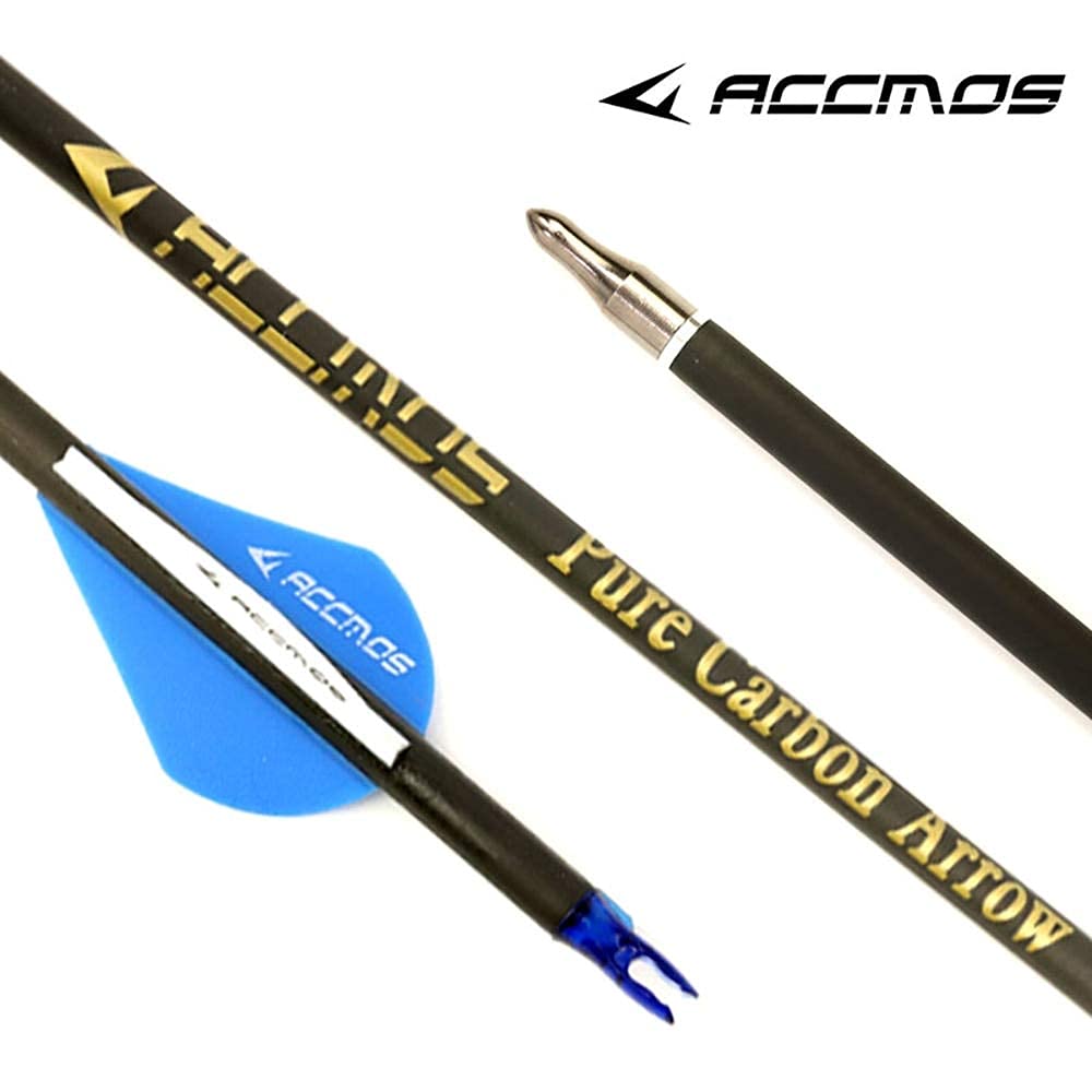Flèches Carbone Pur 30'' Spine 340 - Lot De 6 Ou 12, Pour Arc à Poulies Ou Longbow