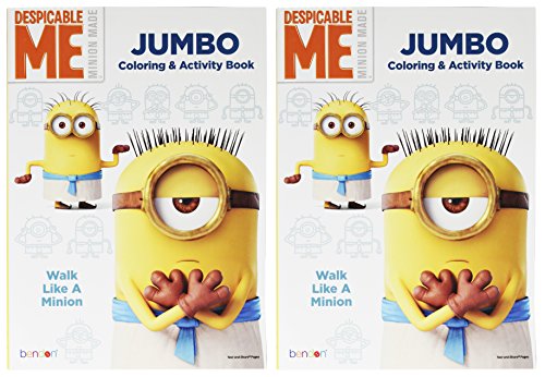 Set of 2 Despicable Me Minion Made Jumbo Coloring & Activity Book! Walk Like a Minion - 96 Pages - Tear and Share Pages - Coloring and Activity Book Perfect for any Minion Fan!