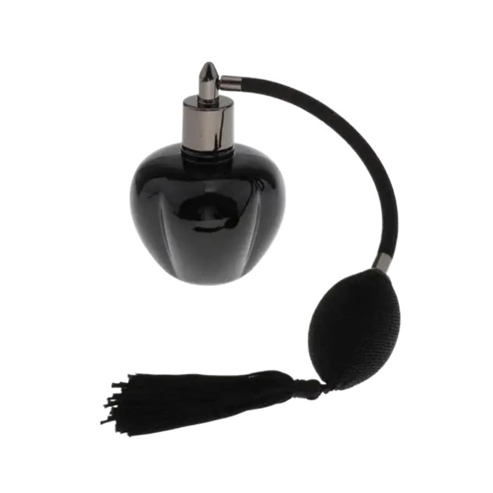 Botella pulverizadora de Perfume recargable, estilo Retro, con borla larga, 1 Uds Para Uso Diario(Black)