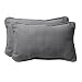 Pillow Perfect Decorative Textured Rectangle Solid Toss Pillows, 18-1/2"L x 11-1/2"W x 5" D, Gray