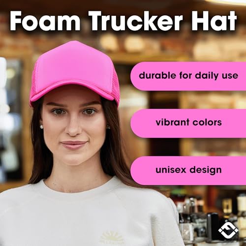 Image of Funky Junque Blank Mesh Foam Lightweight Snapback Trucker Hat | Lightweight Foam Trucker Hat with Breathable Mesh Back, Golf Beach and Street Style, Trendy Trucker Hats for Men