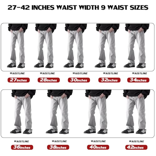 Jeans for Men 36 Inseam Big Sizes, Extra Length Gray Jeans, Straight Leg Casual Fit Men's Pants4