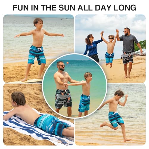 Image of Kanu Surf Boys' Toddler Troy Stripe Swim Trunks