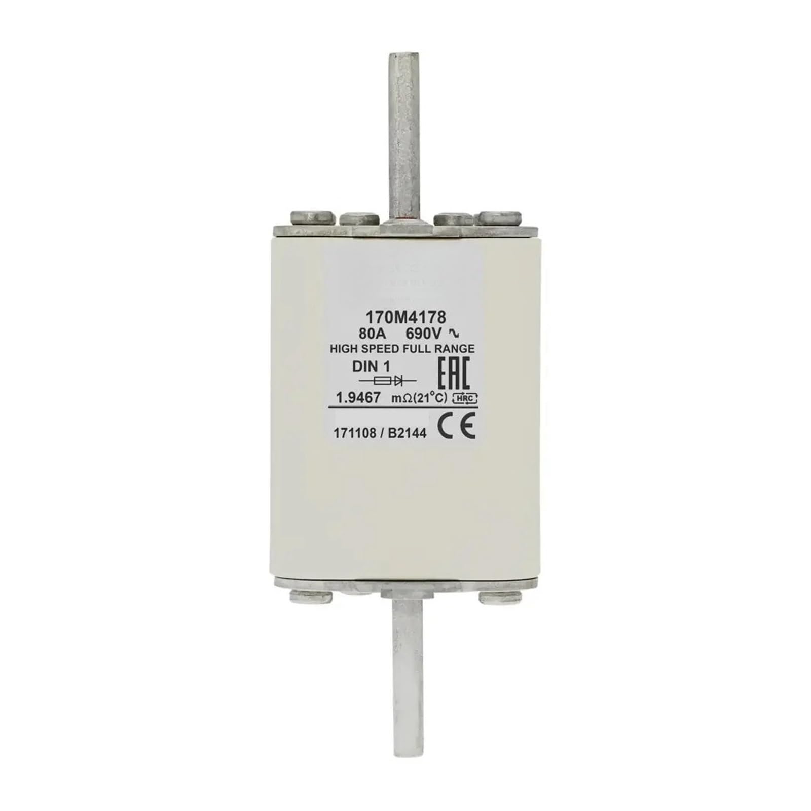 Fusible 170M4184 de type cartouche pour protection industrielle et haute tension