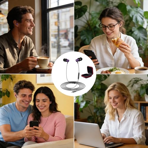 Image of ACANDYA USB C Wired Earbuds Students Headphones with Mic for Online Classes | Student USB C Headphones Wired In-Ear Earbuds with Microphone, School Online Learning Zoom Classes Earphones for Laptop Phone