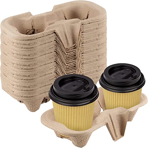 360pcs of Disposable 2 Cup Holder, Cup Carry Trays Takeaway Carrier Cup Holders Cardboard Tea Coffee (360, 2 CUP) for Takeaway