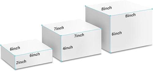 Miniatura 2 de WOLiBOSS Juego de 3 elevadores acrílicos de 6 x 7 x 8 pulgadas para exhibición, soportes de exhibición con fondo hueco, soportes de exhibición para