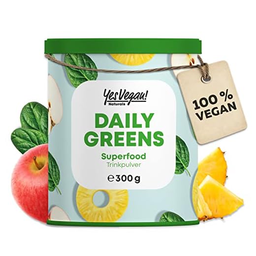 Daily Greens Superfood Pulver (300 Gramm) Alternative zu Athletic Greens I Vitaminen, Mineralstoffen, vegan Protein und Ballaststoffen I Smoothie Pulver