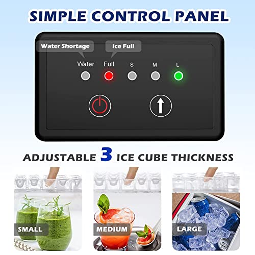 Lifeplus Commercial Ice Maker, 70Lbs/24H Under Counter Freestanding Ice Machine W/ 10Lbs Ice Bin, 32 Ice Cubes/Cycle, 2 Water Inlet Modes, Self Clean, Etl & Fda, Ideal For Bar, Office, Coffee Shop #TOP3