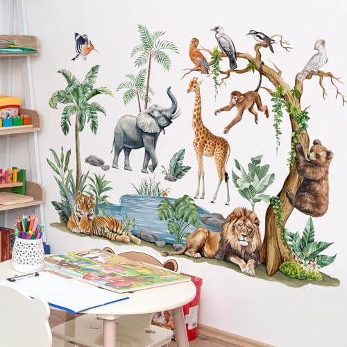 Vinilos Decorativos Animales Safari Acuarela 3 Piezas miniatura 4