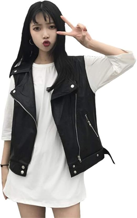 Amazon ジャンーウェ レザーベスト レディースベスト 秋 袖なし Pu レザー バイクジャケット チョッキ 革ジャン バイク 無地 ファッション カジュアル おしゃれ スタイリッシュ ジレー ベスト 通販