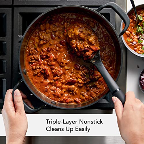 KitchenAid Hard Anodized Nonstick Stockpot with Lid, 8 Quart, Onyx Black - Image 5