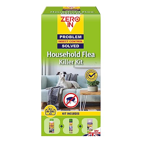 Zero In All-In-One Flea Killer Kit. Lasting Control, Prevent Reinfestations. Kills Fleas