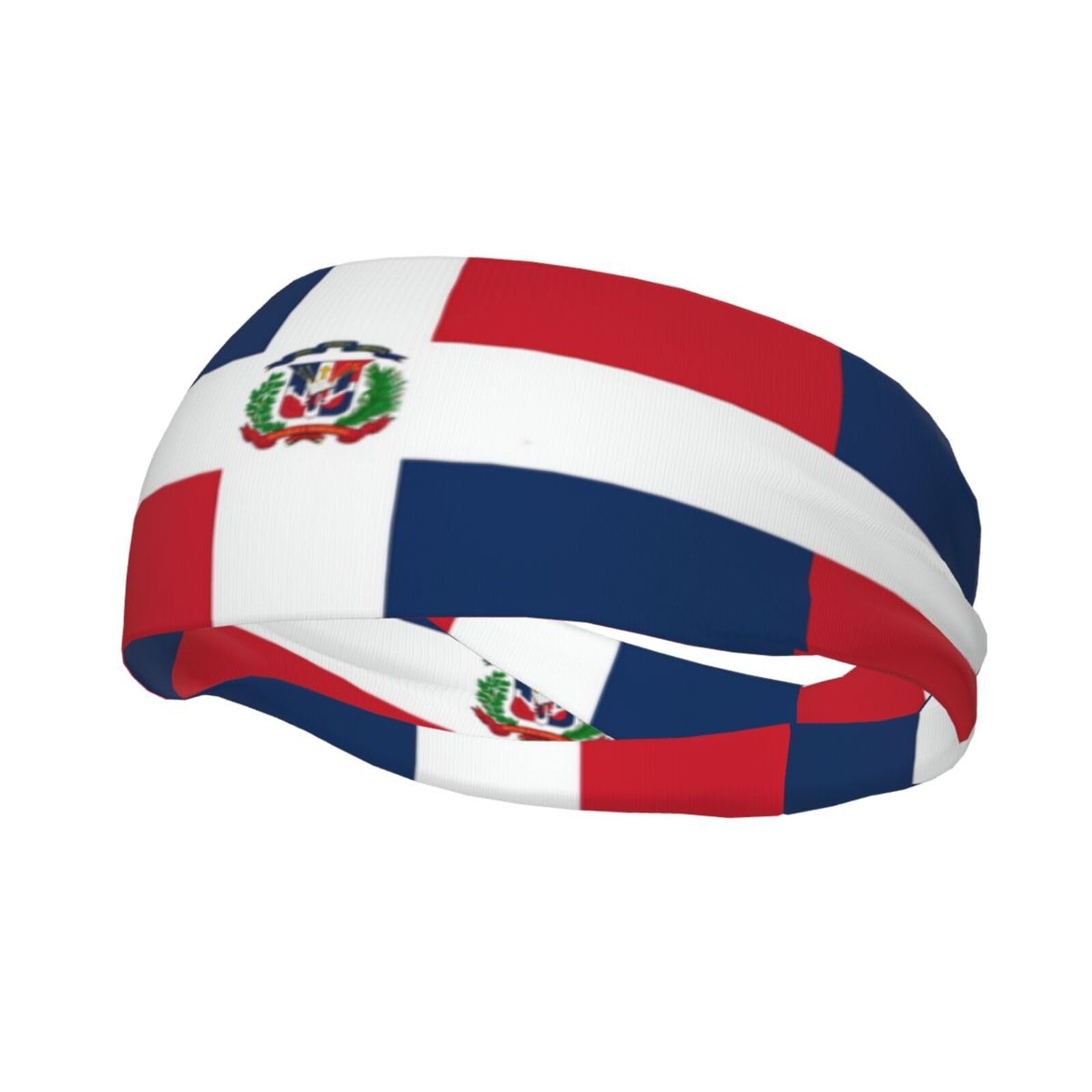 Cute Dominican Flag Headbands Flag Sweatband Sports Headband for Men Women Cycling,Running, Guys, Working Out