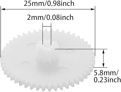 Miniatura 5 de Othmro 10 engranajes de plástico, 48 dientes, modelo 48102B, (diámetro de orificio de 0.079 in de diámetro 0.984 in de diámetro exterior de 0.228 in