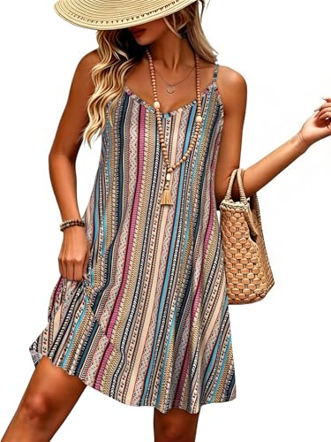 Image of JOELLYUS Womens Spaghetti Strap Dress Summer Dresses Beach Cover Ups Casual Sundresses with Pockets 2026