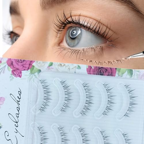False Eyelashes Under Lash False Lashes Natural Eyelashes Lower Fake Eyelashes Bottom Lashes Fluffy Wispy 10 Pairs Strip False Eyelash