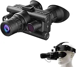 Óculos De Visão Noturna Binóculo Infravermelho Alça Cabeça Gravação e reprodução em HD para vigilância de acampamento
