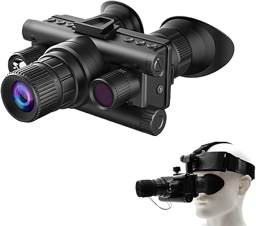 Óculos De Visão Noturna Binóculo Infravermelho Alça Cabeça Gravação e reprodução em HD para vigilância de acampamento