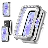 CIOODDW for Huawei Band 11/11 pro カバー ダブルダイヤモンド キラキラ 超簿軽量 PC素材 耐衝撃 装着簡単 Huawei Band 11 PRO 対応 可愛い 傷防止 簡単に取り付け・取 全面保護 ファーウェイバンド 11 ダイヤモンドケース（シルバー）