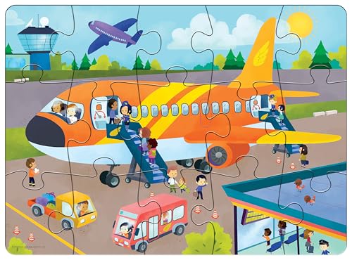 Image of Frank Aeroplane Floor Puzzle (15 Pieces) | Fun & Educational Toy for Kids 3+ Year Old | Enhances Imagination, Coordination, and Patience - for Focus and Memory - 15202