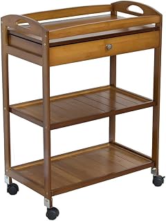 NEOCHY Movable Trolleys, Kitchen Storage Hand Trucks, with Storage Drawer,Hotel Cart Beauty Salon Rolling Trolley Tool